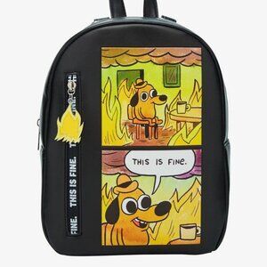 "This Is Fine" Dog While Home Burns: Mini Backpack By KC Green. New With Tags